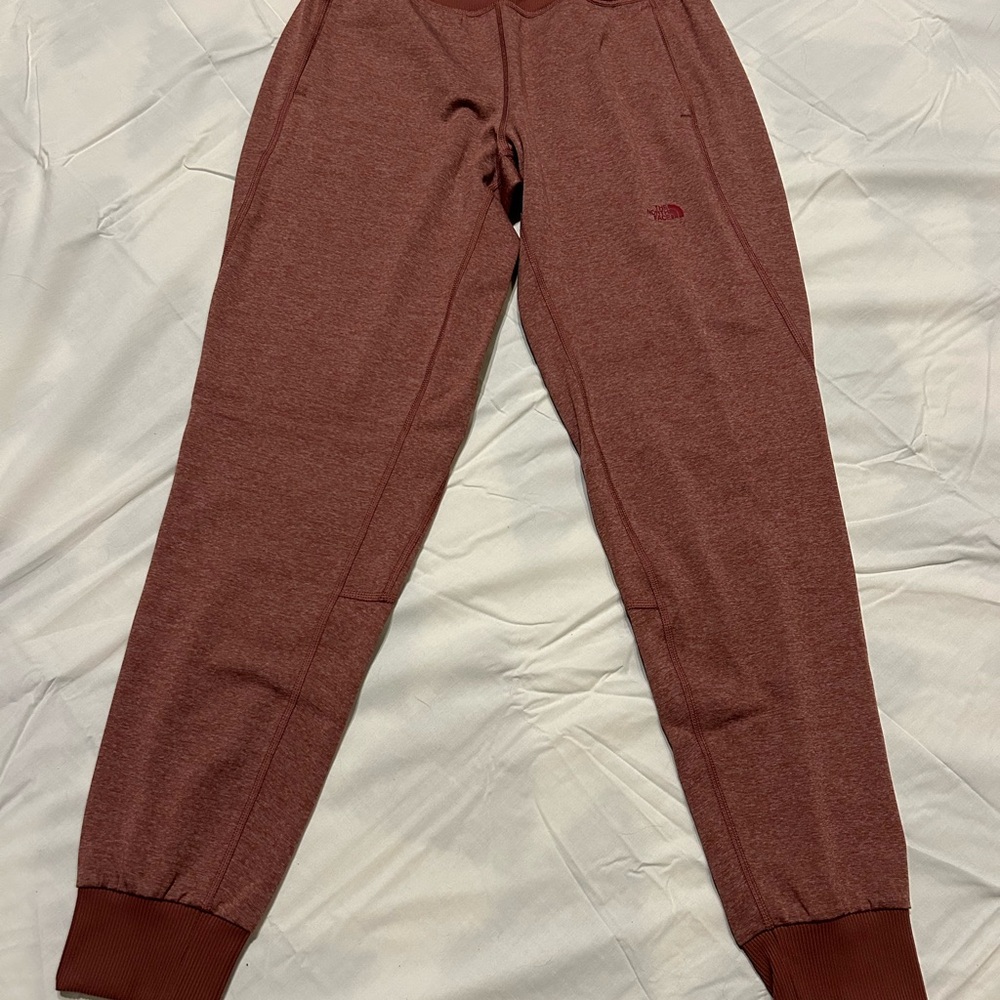 The North Face Heathered Maroon Jogger Sweatpants with Elastic Cuffs